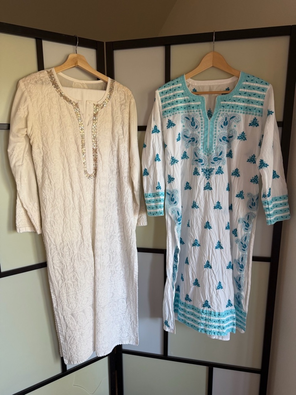 White Embroidered Tunic/ Kurta Dress handmade in India